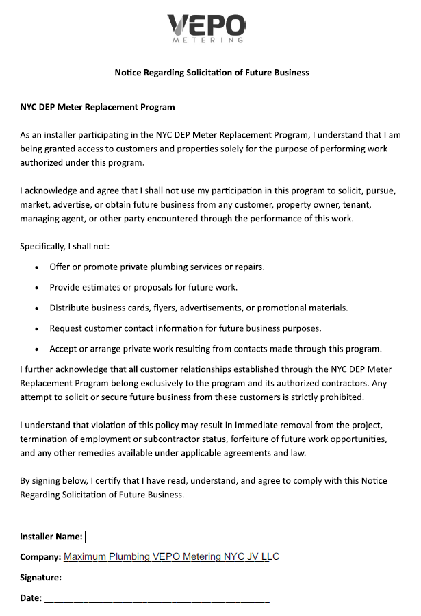 VEPO Solutions non-solicitation notice